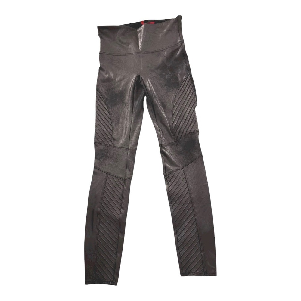 Spanx Moto Legging Faux Leather Black sz M EUC‎